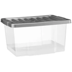 B&M Clear Storage Boxes With Lids 3pk 20L 8 B&M Clear Storage Boxes With Lids 3pk 20L -Chic Household Items 384092 20l lidded box 3pk