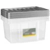 B&M Clear Storage Boxes With Lids 3pk 20L -Chic Household Items 384092 20l lidded box 3pk 3
