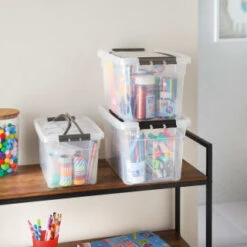 Clear Storage Box With Carry Handle 7L -Chic Household Items 384101 7l carry box with carry handle