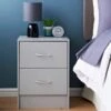 Lokken 2 Drawer Bedside Table - Grey -Chic Household Items 384334 lokken 2 drawer bedside grey