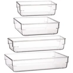 Clear Organiser Plastic Tray - Large -Chic Household Items 384976 384977 384978 384984 clear organiser tray group 2