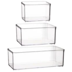 Clear Nestable Storage Tub - Large -Chic Household Items 385001 384979 384985 clear nestable box group 2