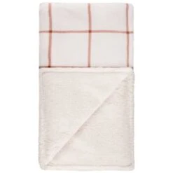 B&M Winston Check Sherpa Throw - White -Chic Household Items 388854 winston check throw with sherpa 3