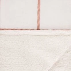 B&M Winston Check Sherpa Throw - White -Chic Household Items 388854 winston check throw with sherpa 4