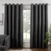 B&M Colorado Hopsack Fully Lined Charcoal Eyelet Curtains 46 X 72" -Chic Household Items 388905 388906 388907 388908 388909 colorado eyelet curtain charcoal 2