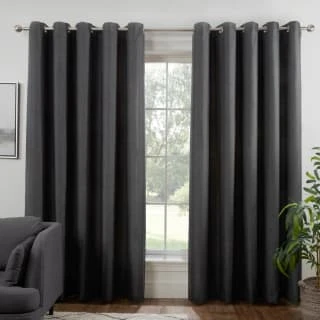 B&M Colorado Hopsack Fully Lined Charcoal Eyelet Curtains 66 X 72" 3 B&M Colorado Hopsack Fully Lined Charcoal Eyelet Curtains 66 X 72"