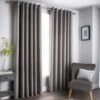 B&M Oxford Grey Black Out Curtains With Eyelets 66 X 90" -Chic Household Items 388918 388919 388920 388921 oxford grey black out curtain with eyelets
