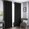 B&M Oxford Black Black Out Curtains With Eyelets 66 X 72" -Chic Household Items 388922 388923 388924 388925 388927 oxford black black out curtain with eyelets 1