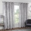 B&M Versailles Silver Crushed Velvet Fully Lined Curtains 66 X 72" -Chic Household Items 388928 versailles silver crushed velvet curtains 1