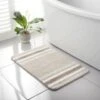 Stripe Memory Foam Bath Mat 50 X 80cm - Neutral -Chic Household Items 389617 neutral stripe noodle memory foam bath mat 4
