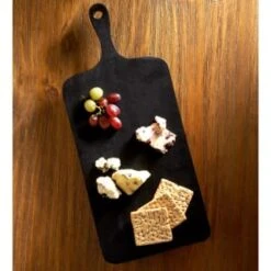 B&M Urban Paradise Black Pine Wood Serve Board -Chic Household Items 390146 black pine wood serve board with serving handle 5