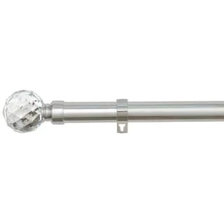 B&M Shiny Nickle Gem Curtain Pole 120 - 220cm 3 B&M Shiny Nickle Gem Curtain Pole 120 - 220cm