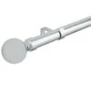 B&M Shiny Nickle Silver Orb Curtain Pole 70 - 120cm