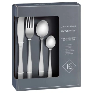 B&M Cambridge Cutlery Set 16pc -Chic Household Items 390379 16 peice cambridge cutlery set 3