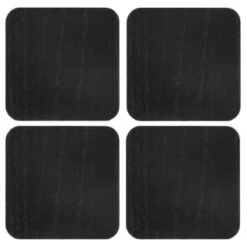 B&M Black Wooden Coasters 4pk -Chic Household Items 390404 4pk wooden coasters solid wood black 2