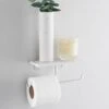 B&M Double Toilet Roll Holder & Shelf - Chrome -Chic Household Items 391064 double roll holder and shelf
