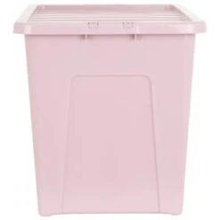 B&M Storage Box With Lid 80L - Dusty Pink -Chic Household Items 391383 dusty pink 80l storage box and lid 2