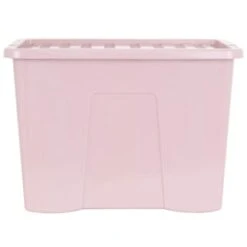 B&M Storage Box With Lid 80L - Dusty Pink -Chic Household Items 391383 dusty pink 80l storage box and lid