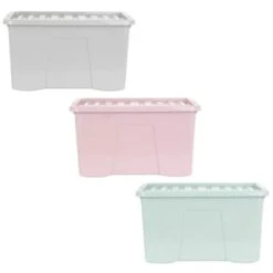 B&M Storage Box With Lid 60L - Sage -Chic Household Items 391387 391388 391389 60l storage box group 1