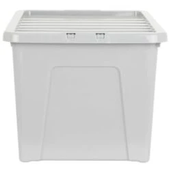 B&M Storage Box With Lid 60L - Grey -Chic Household Items 391387 grey 60l storage box