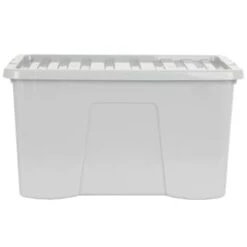B&M Storage Box With Lid 60L - Grey -Chic Household Items 391387 grey 60l storage box 4