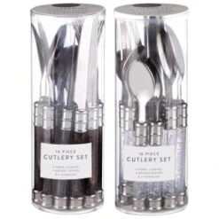 Simply Everyday Bubble Cutlery Set 16pc - Charcoal -Chic Household Items 392130 16 piece cutlery set clear