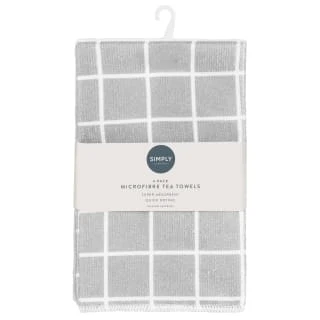 Microfibre Tea Towels 4pk - Check 3 Microfibre Tea Towels 4pk - Check