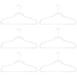 B&M Adult Clear Plastic Hanger 6pk -Chic Household Items 392151 6pk clear plastic hangers 2