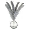 B&M Grey Pampas In Glass Vase