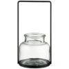 B&M Glass Lantern With Black Frame -Chic Household Items 394359 candle holder