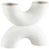 B&M Sculptural Ornament -Chic Household Items 394364 stone double candle holder white