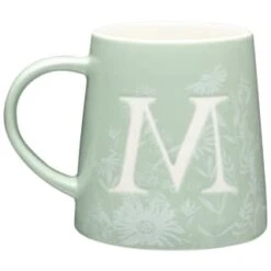 B&M Floral Alphabet Mug (Assorted) -Chic Household Items 394397 floral alphabet mug green m