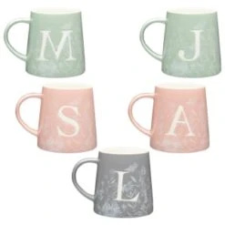 B&M Floral Alphabet Mug (Assorted) -Chic Household Items 394397 floral alphabet mug group