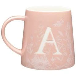 B&M Floral Alphabet Mug (Assorted) -Chic Household Items 394397 floral alphabet mug pink a
