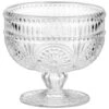 B&M Embossed Glass Dessert Bowl -Chic Household Items 394424 glass embossed dessert bowl clear