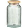 B&M Large Ribbed Glass Jar With Wooden Lid -Chic Household Items 394426 ribbed glass jar with wooden lid large 2