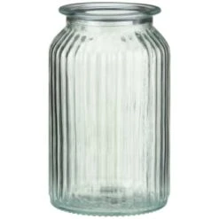 B&M Large Ribbed Glass Jar With Wooden Lid -Chic Household Items 394426 ribbed glass jar with wooden lid large 3