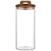 B&M Large Glass Jar With Acacia Wood Lid -Chic Household Items 394438 large glass canister with acacia wood 2