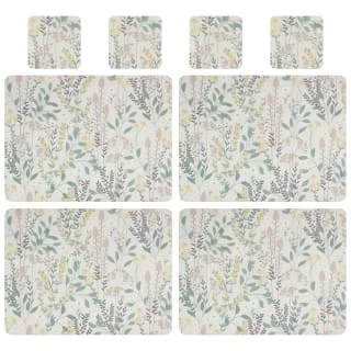 B&M Floral Placemat & Coaster Set 8pc 3 B&M Floral Placemat & Coaster Set 8pc