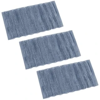 Retreat Knitted Face Cloths 3pk - Blue 4 Retreat Knitted Face Cloths 3pk - Blue - Image 2