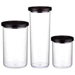 B&M Canister With Airtight Wooden Lid 750ml -Chic Household Items 394622 394623 394624 1 7l canister with black lid group