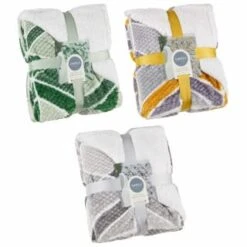 B&M Simply Geo Waffle Throw - Grey -Chic Household Items 394916 394917 394920 simply geo waffle throw group