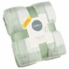 Simply Sage & Gingham Polar Fleece Throw 2pk -Chic Household Items 395026 simply super soft throws 2pk sage gingham