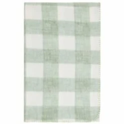 Simply Sage & Gingham Polar Fleece Throw 2pk -Chic Household Items 395026 simply super soft throws 2pk sage gingham 2