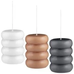 B&M Ribbed Pillar Candle - Brown -Chic Household Items 395415 shaped pillar candle