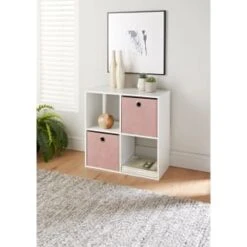 Lokken Cord Storage Cubes 2pk - Pink -Chic Household Items 395813 2pk cord lokken storage cubes pink 4