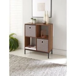 Lokken Linen Storage Cubes 2pk - Grey -Chic Household Items 395851 2pk linen lokken storage cubes grey