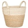 B&M White Bottom 2 Tone Wicker Basket 2 B&M White Bottom 2 Tone Wicker Basket -Chic Household Items 395896 2 tone wicker basket