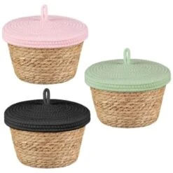B&M Kendall Basket With Lid - Black -Chic Household Items 395974 395975 395976 kendall basket with lid group 1