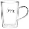 B&M Printed Double Wall Glass Latte Mug -Chic Household Items 396480 printed double wall glass latte mug love a latte